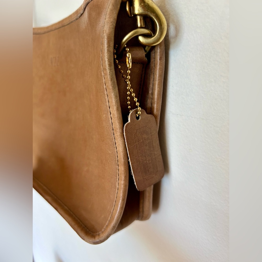 Vintage COACH Convertible Clutch Basic Bag | Tabac Leather with Monogram - Picture 3 of 9